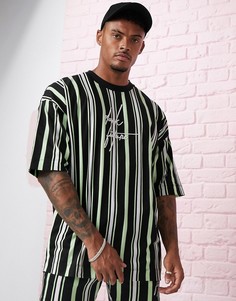 Полосатая футболка от комплекта в стиле oversized с логотипом ASOS Dark Future-Мульти