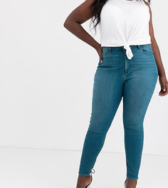 Синие джинсы скинни с завышенной талией ASOS DESIGN Curve-Синий
