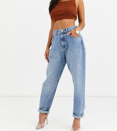 Выбеленные джинсы в винтажном стиле с завышенной талией ASOS DESIGN Petite-Синий