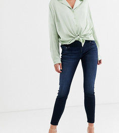 Синие джинсы скинни с завышенной талией и посадкой под животом ASOS DESIGN Maternity-Синий