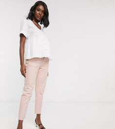 Розовые джинсы в винтажном стиле со вставкой на животе ASOS DESIGN Maternity-Розовый