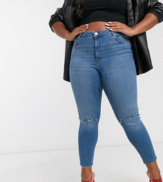 Джинсы скинни с завышенной талией ASOS DESIGN Curve ridley-Синий