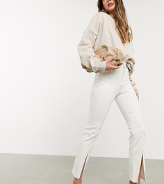 Светло-бежевые джинсы-сигареты с завышенной талией ASOS DESIGN-Кремовый