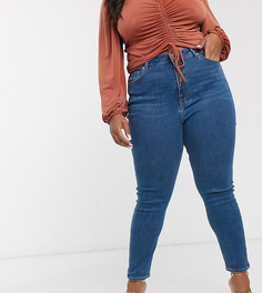Синие джинсы скинни с завышенной талией ASOS DESIGN Curve-Синий