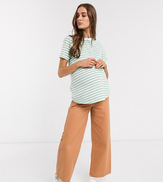 Широкие джинсы табачного цвета ASOS DESIGN Maternity-Коричневый