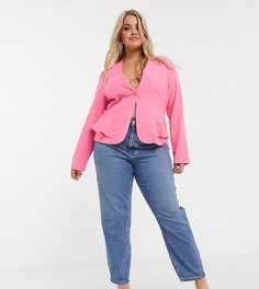 Узкие джинсы в винтажном стиле с завышенной талией ASOS DESIGN Curve-Синий