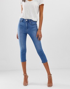 Синие джинсы скинни до щиколотки с завышенной талией ASOS DESIGN-Синий