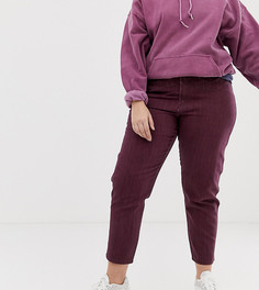 Бордовые джинсы в винтажном стиле из жесткого денима в полоску ASOS DESIGN Curve Ritson-Мульти