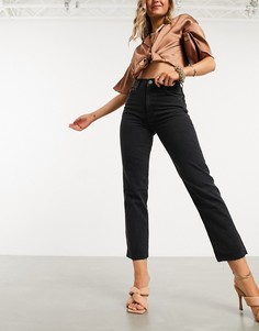 Черные расклешенные джинсы с завышенной талией ASOS DESIGN-Черный