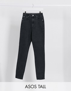 Черные узкие джинсы в винтажном стиле с завышенной талией ASOS DESIGN Tall-Черный