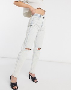 Джинсы в винтажном стиле с рваной отделкой ASOS DESIGN-Синий