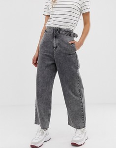 Темно-серые мраморные широкие джинсы ASOS DESIGN-Черный