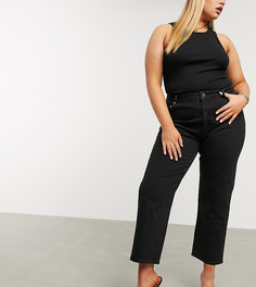 Черные прямые джинсы с завышенной талией ASOS DESIGN Curve-Черный