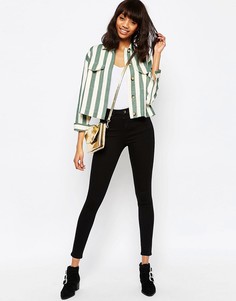 Черные джинсы с завышенной талией ASOS SCULPT ME-Черный