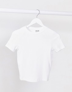 Белая узкая футболка в рубчик ASOS DESIGN Hourglass-Белый