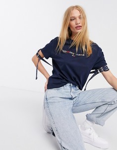 Синяя футболка с разноцветным логотипом Tommy Jeans-Синий