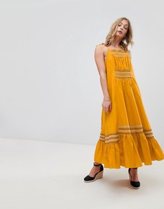 Свободное платье миди Free People Another Love-Желтый