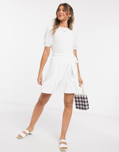Свободное платье с шевронным принтом Miss Selfridge-Кремовый