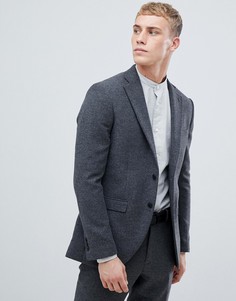 Приталенный блейзер с добавлением шерсти Jack & Jones Premium-Серый