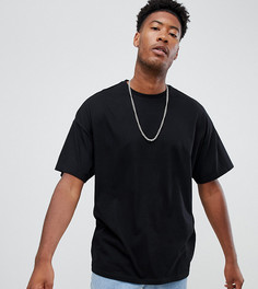Черная oversize-футболка из органического хлопка с круглым вырезом ASOS DESIGN Tall-Черный