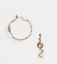 Золотистые серьги-кольца с дизайном в виде змей ALDO Raengwen-Золотой