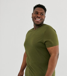 Футболка цвета хаки из органического хлопка ASOS DESIGN Plus-Зеленый