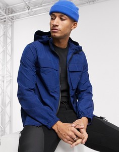 Синяя ветровка с капюшоном ASOS DESIGN-Синий
