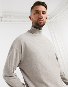 Бежевая меланжевая oversized-водолазка ASOS DESIGN-Бежевый