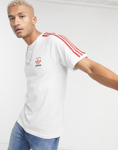 Белая футболка с 3 полосками adidas Originals England-Белый