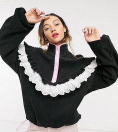 Флисовый oversized-топ с молнией Little Sunny Bite-Черный