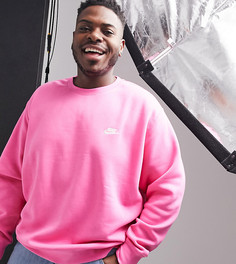 Ярко-розовый свитшот с круглым вырезом Nike Plus Club