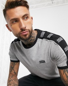 Серая футболка с логотипом на рукаве Jack & Jones Core-Серый