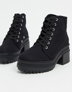 Черные ботинки на каблуке ASOS DESIGN-Черный