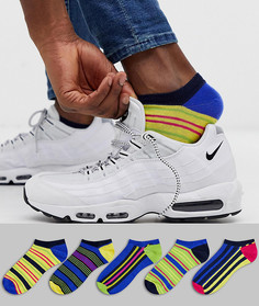 Набор из 5 пар спортивных носков в полоску ASOS DESIGN - Скидка-Мульти