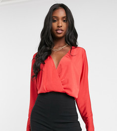 Красный топ с запахом эксклюзивно для ASOS DESIGN Tall