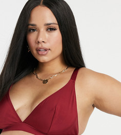 Красный бюстгальтер из переработанной микрофибры ASOS DESIGN Curve