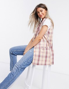 Свободный пиджак без рукавов от комплекта​​​​​​​​​​​​​​ в клетку Daisy Street-Мульти