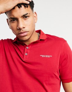 Красное поло с логотипом Armani Exchange-Красный
