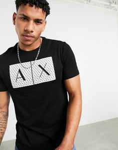 Черная футболка с логотипом Armani Exchange-Черный