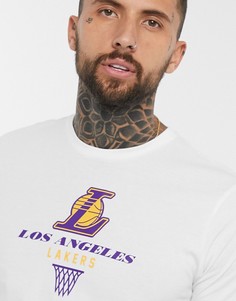 Белая футболка с логотипом команды LA Lakers от New Era NBA-Белый