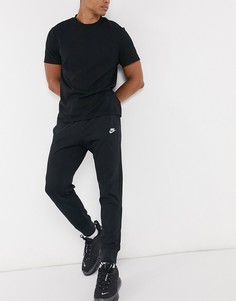 Черные трикотажные джоггеры с манжетами Nike Club-Черный