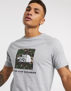 Серая футболка с рукавами реглан и логотипом The North Face-Серый