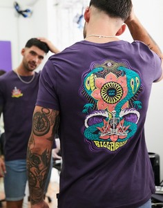 Темно-синяя футболка с принтом лотоса Billabong-Темно-синий