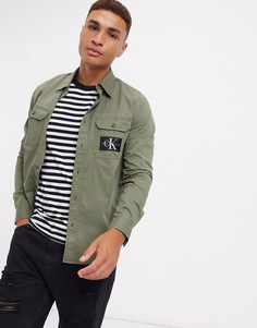 Рубашка в стиле милитари с длинными рукавами Calvin Klein Jeans-Зеленый