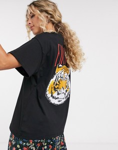 Oversized-футболка с принтом ASOS DESIGN-Черный