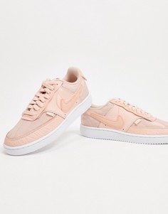 Кроссовки кораллового/белого цвета Nike Court Vision Low Premium-Синий