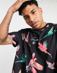 Футболка с принтом птиц SikSilk-Мульти