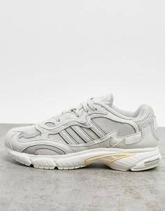 Белые кроссовки с желтыми вставками adidas Originals Temper Run-Белый