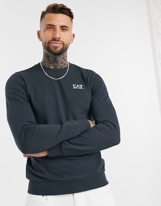 Темно-синий свитшот с круглым вырезом и логотипом Armani EA7 Core ID