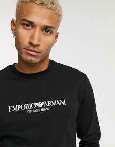 Черный свитшот с логотипом Emporio Armani